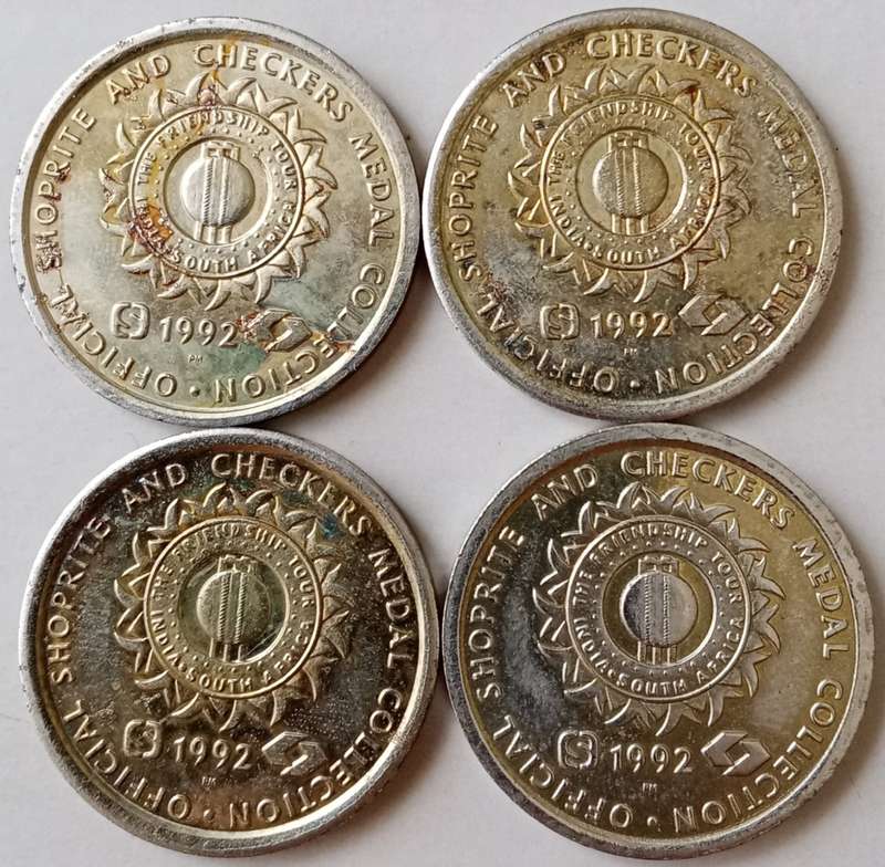 Complete 1992 Shoprite and Checkers cricket medal collection (18 medals)