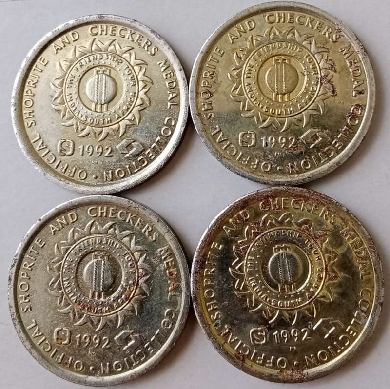 Complete 1992 Shoprite and Checkers cricket medal collection (18 medals)
