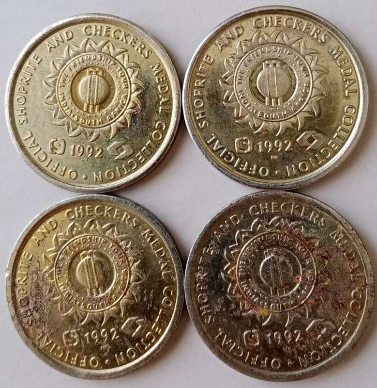 Complete 1992 Shoprite and Checkers cricket medal collection (18 medals)