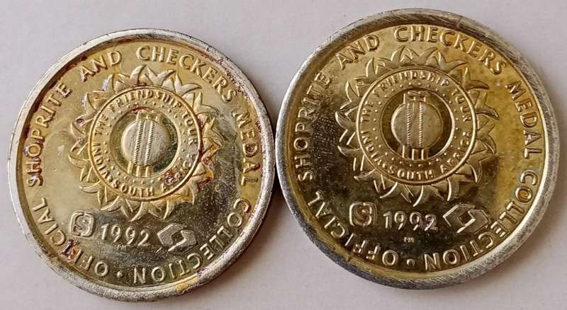 Complete 1992 Shoprite and Checkers cricket medal collection (18 medals)