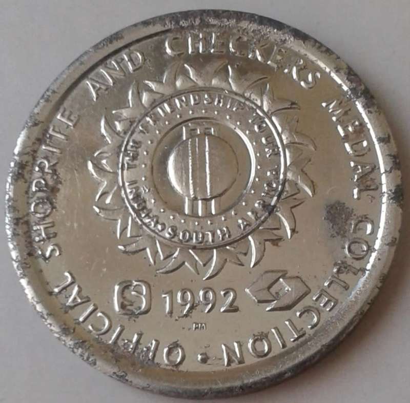 1992 Shoprite and Checkers cricket medal (Meyrick Pringle).