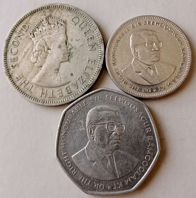 Lot of x3 different Mauritius coins