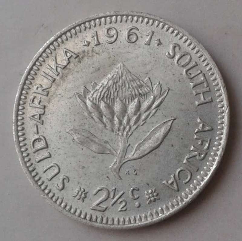 1961 Republic silver 2 1/2c in AU