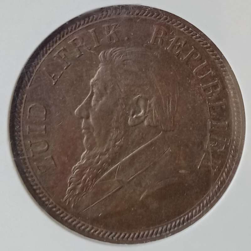 1892 ZAR Kruger Penny NGC AU53 BN (High grade)