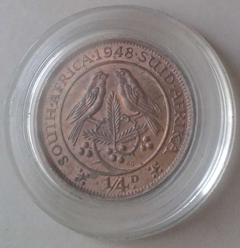 Encapsulated 1948 Union 1/4 Penny in high grade