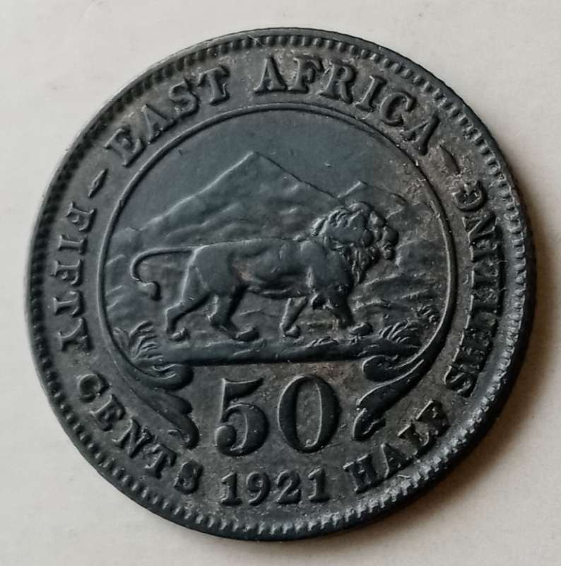 Nice 1921 East Africa silver 50c