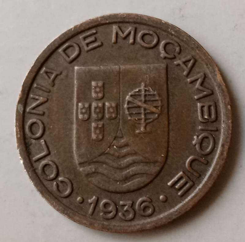 1936 Mozambique 10 Centavos in VF
