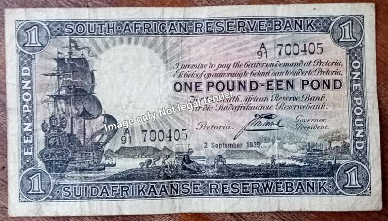 1939 J.Postmus 1 Pound note.