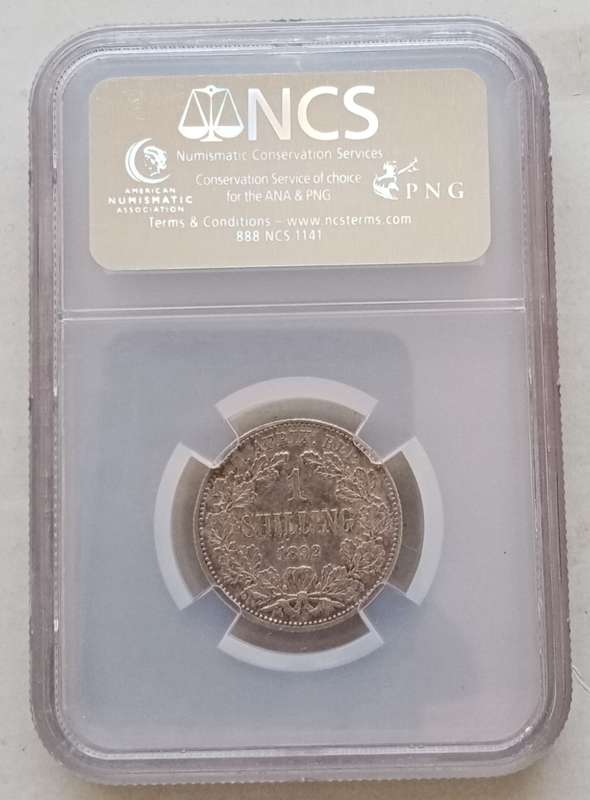 1892 ZAR Kruger silver shilling NCS XF Details