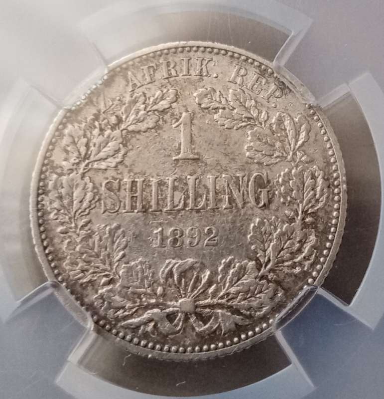 1892 ZAR Kruger silver shilling NCS XF Details