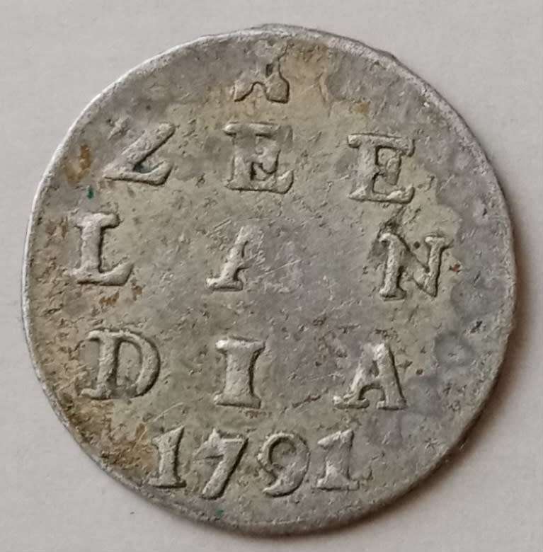 Scarce 1791 Netherlands Zeeland silver 1 Stuiver