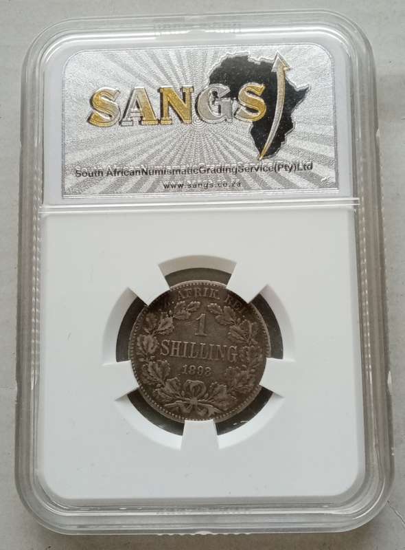 Scarce 1893 ZAR Kruger silver shilling SANGS VF20