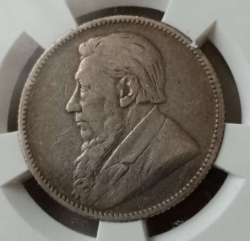 Scarce 1893 ZAR Kruger silver shilling SANGS VF20