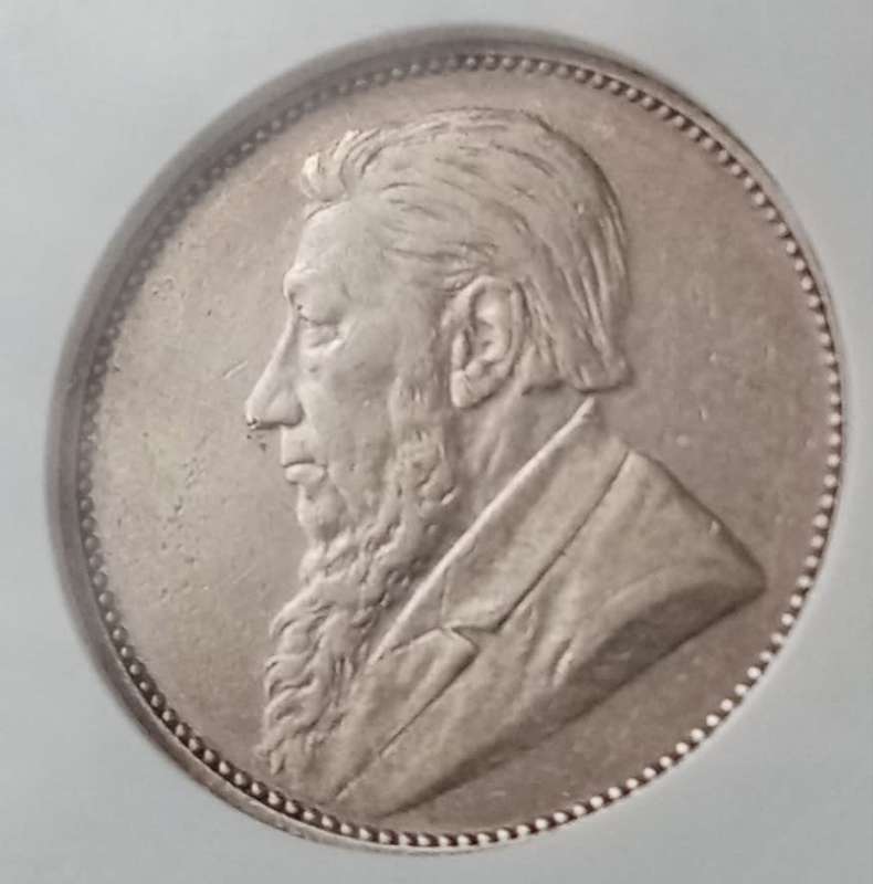 Higher grade 1894 ZAR Kruger silver shilling NGC XF40