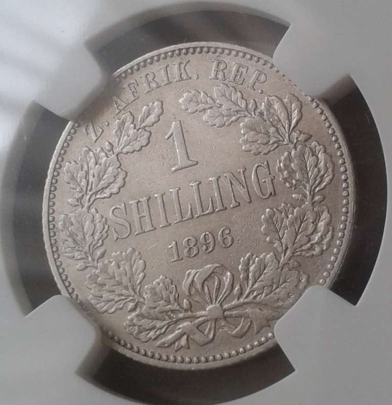1896 ZAR Kruger silver shilling NGC VF35