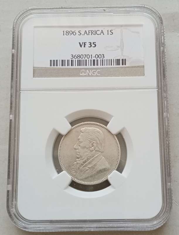 1896 ZAR Kruger silver shilling NGC VF35