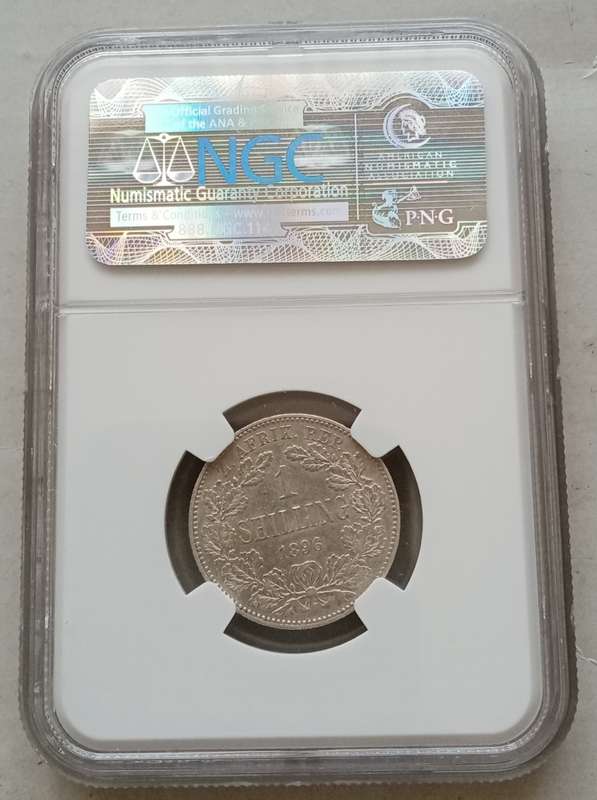 1896 ZAR Kruger silver shilling NGC VF35