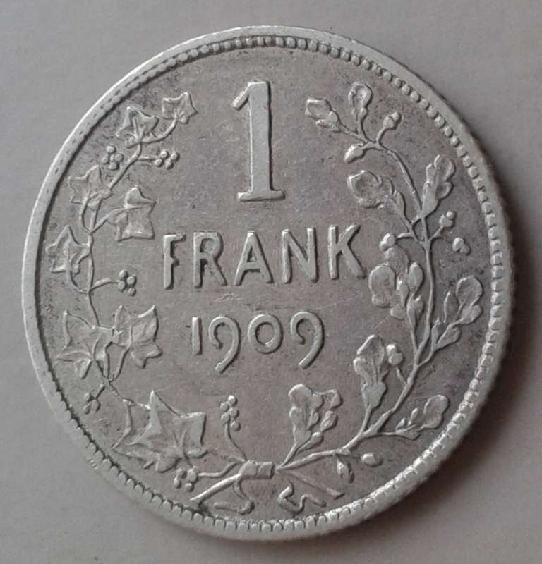 Nice 1909 Belgium silver 1 Frank