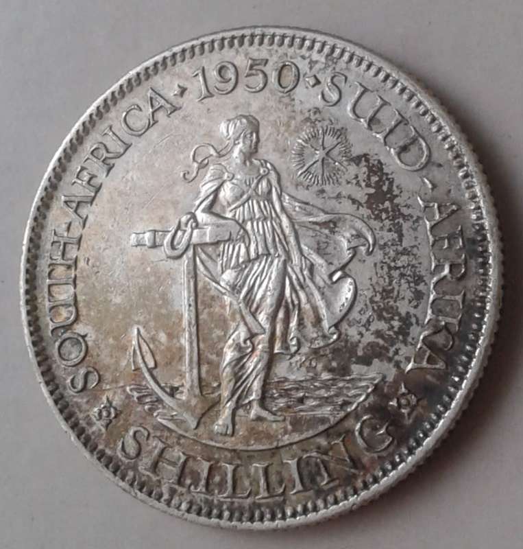 High grade 1950 union silver shilling
