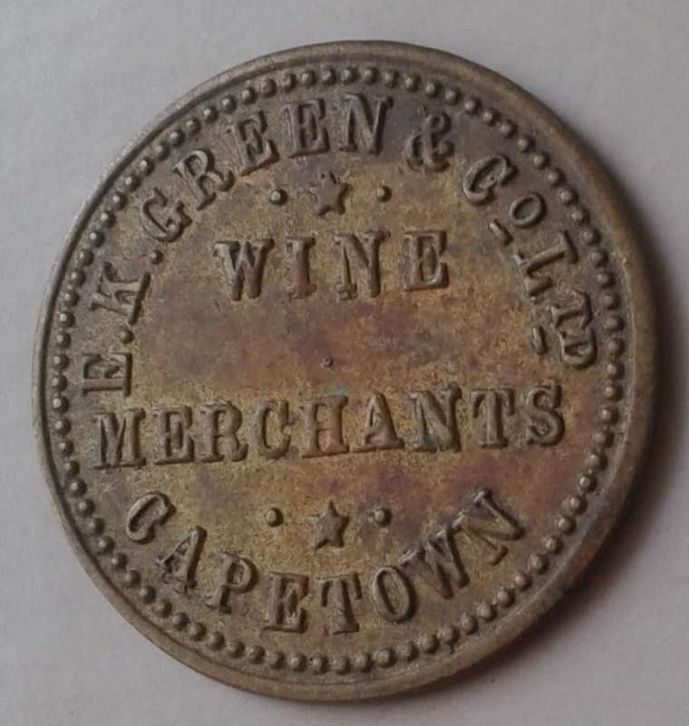E.K Green & Co. Cape Town Wine Merchants token.