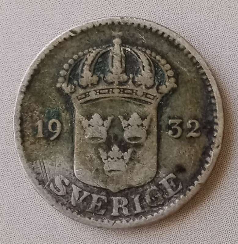 1932 Sweden silver 25 Ore