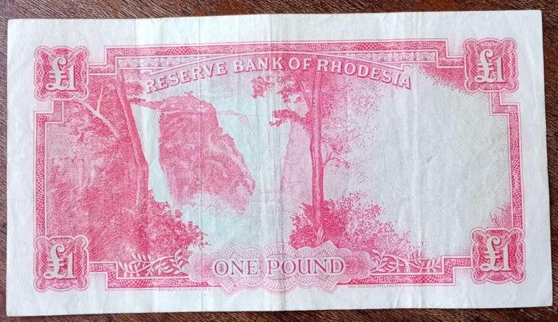 Scarcer 1964 Rhodesia 1 Pound note in VF