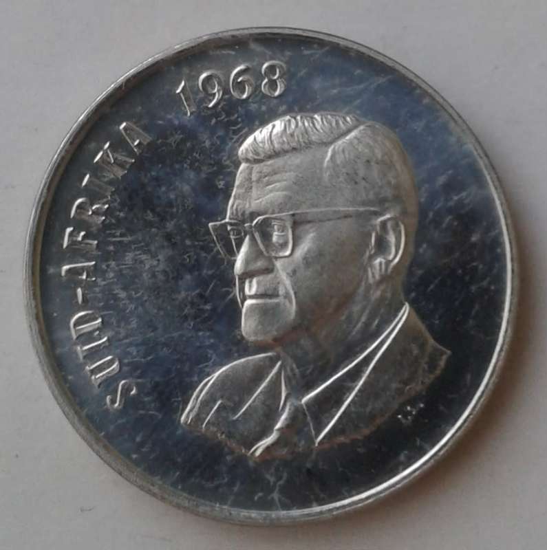 1968 Afrikaans proof nickel 50c (Pres.Swart)