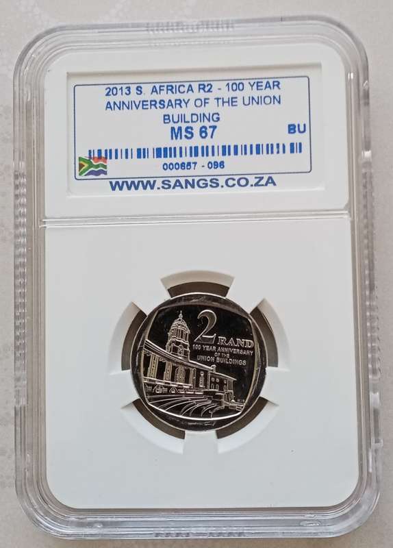2013 Union Buildings 100th anniversary R2 SANGS MS67 (High grade).