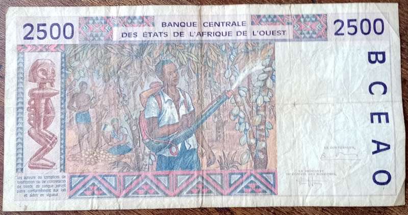 1994 Central Bank of Western African States 2500 Francs (Senegal)