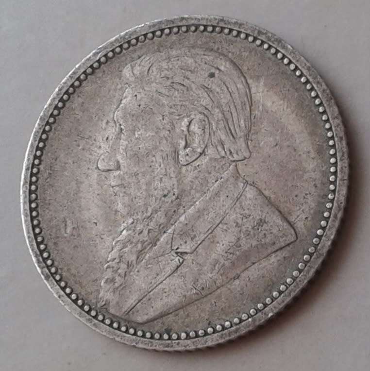 1895 ZAR Kruger silver sixpence in VF