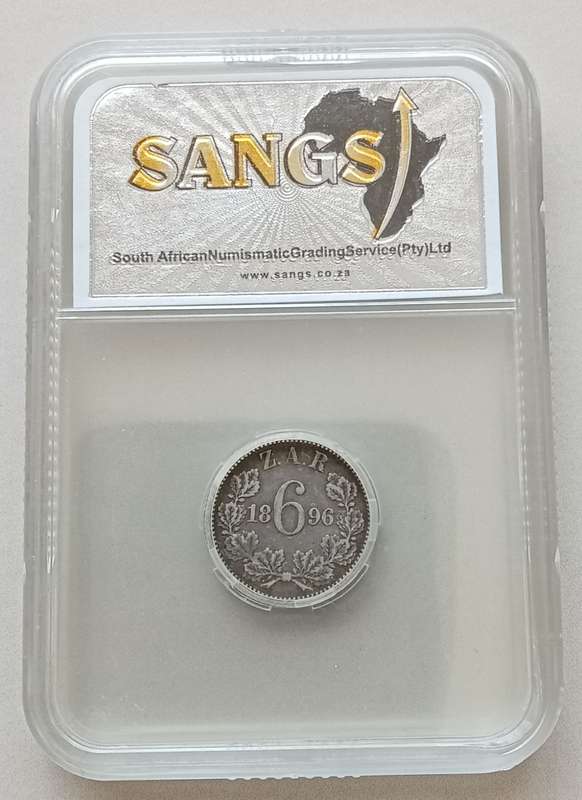 Nice 1896 ZAR Kruger silver sixpence SANGS XF40.