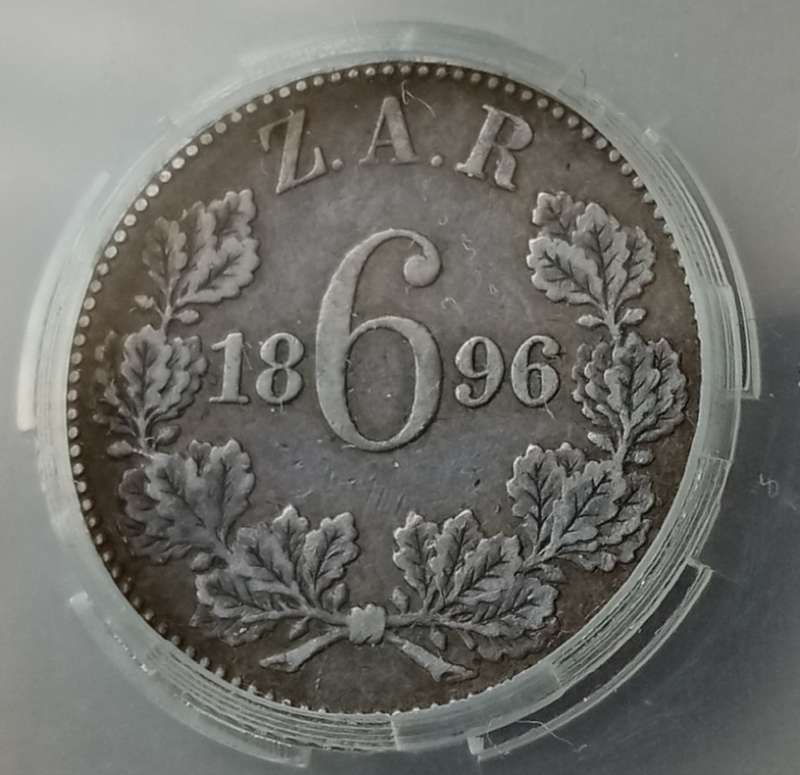 Nice 1896 ZAR Kruger silver sixpence SANGS XF40.