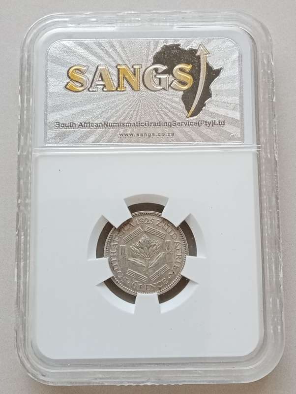 Nice 1925 union silver sixpence SANGS XF45