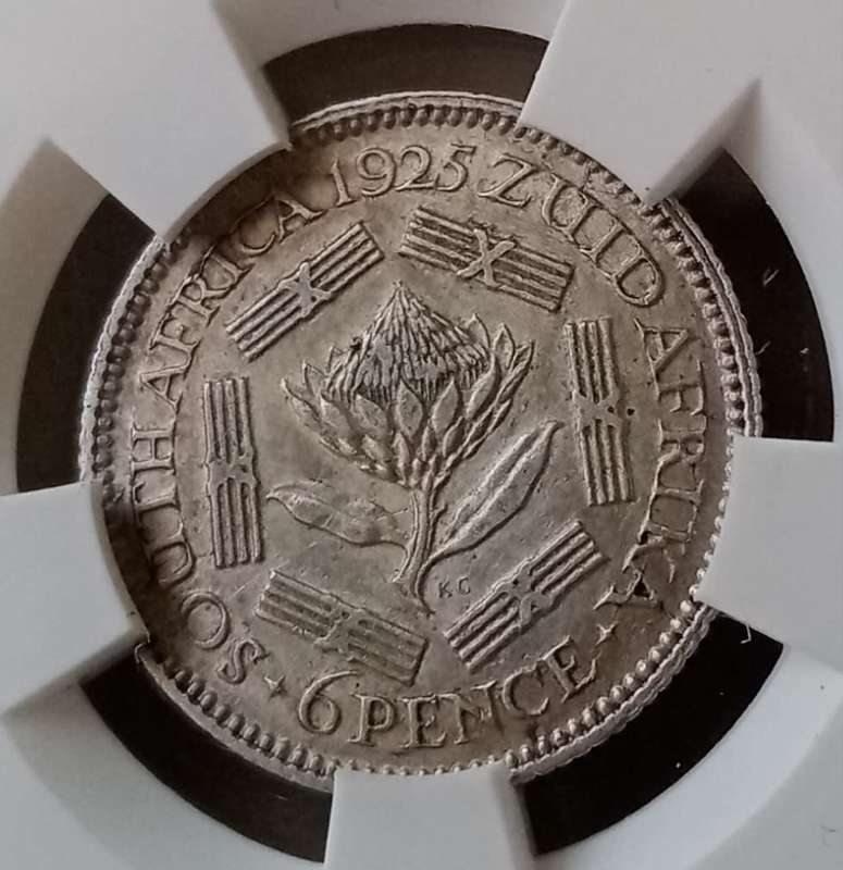 Nice 1925 union silver sixpence SANGS XF45