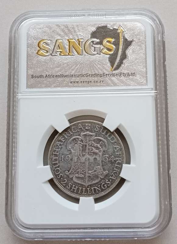 Nice 1934 union silver 2 Shillings SANGS XF40