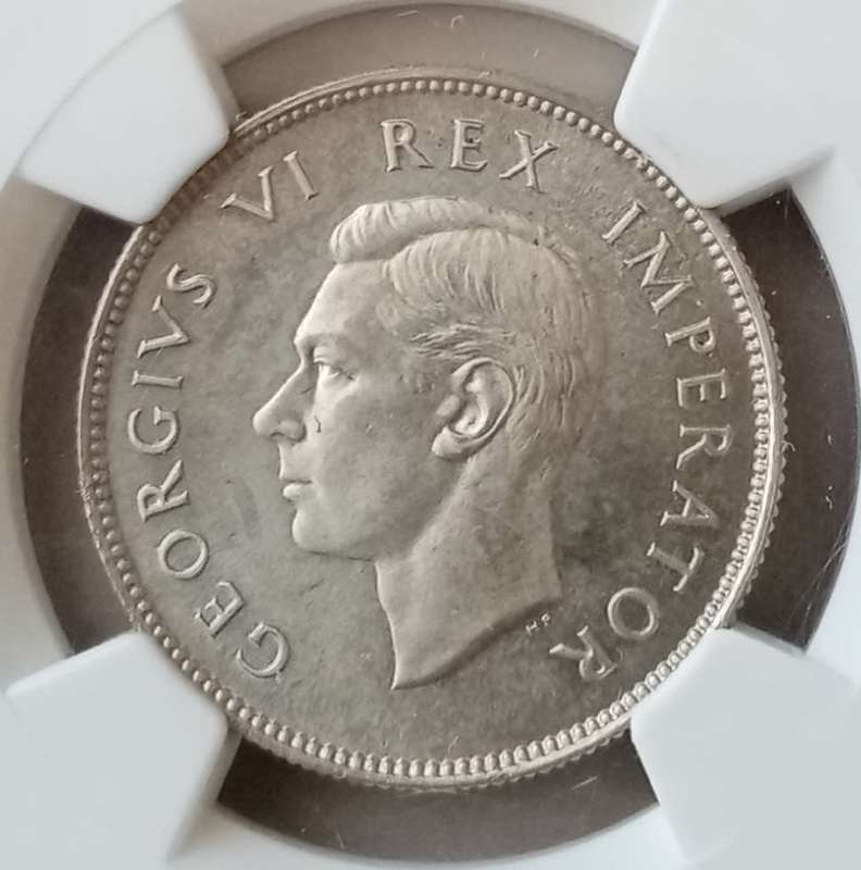 Scarcer 1947 union proof silver 2 Shillings NGC PF65 (mintage 2600)