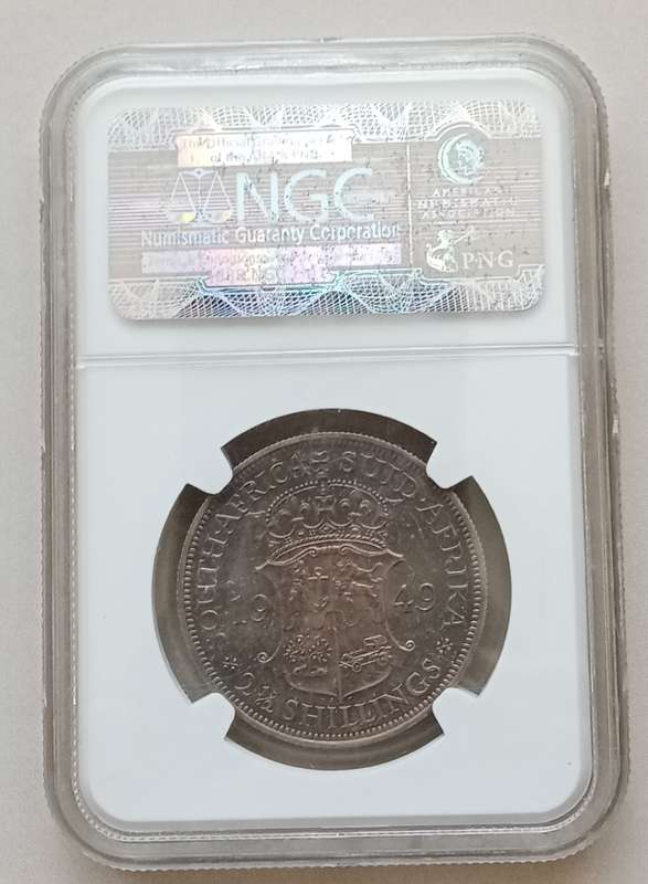 Scarce 1949 union proof silver 2 1/2 Shillings NGC PF66 (Mintage 800)