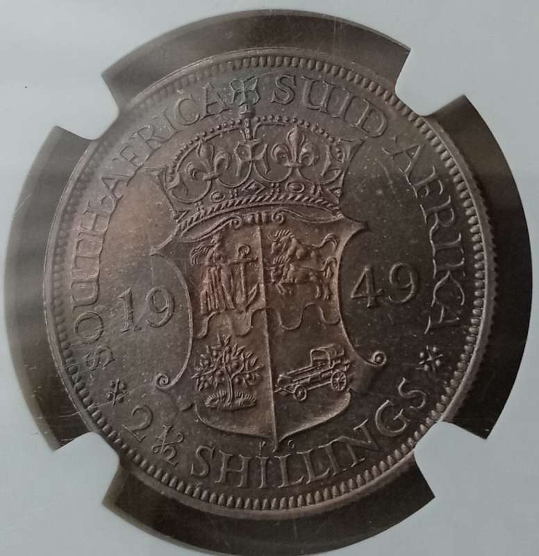 Scarce 1949 union proof silver 2 1/2 Shillings NGC PF66 (Mintage 800)