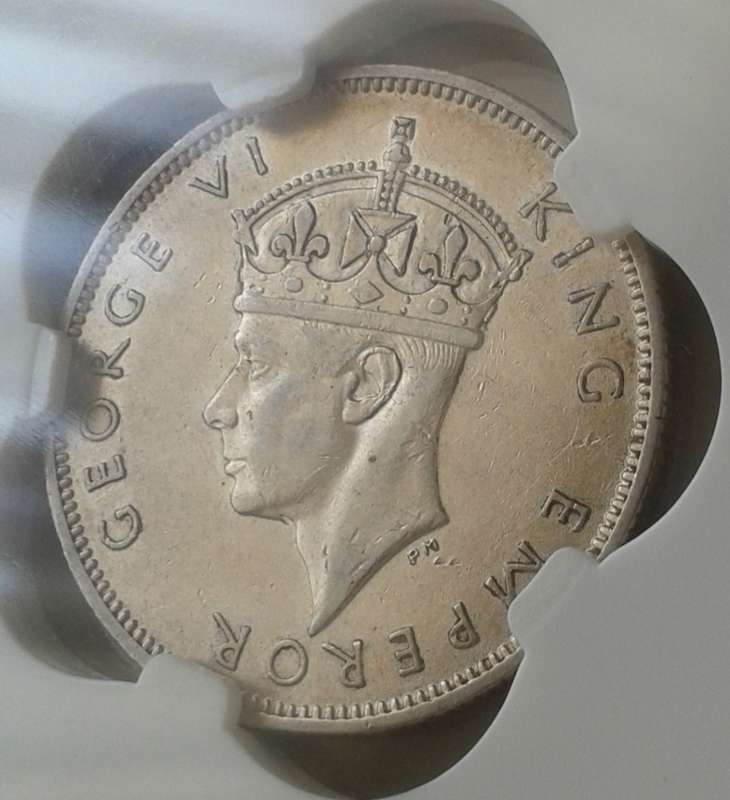Rare 1939 Southern Rhodesia sterling silver 2 Shillings SANGS XF45 (Key date) CV $325