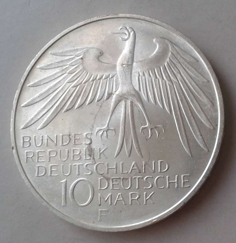Uncirculated 1972 German silver 10 Mark (Olympic Games)