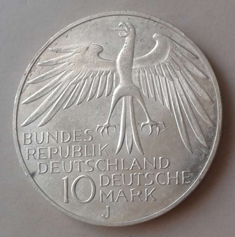 1972 German uncirculated silver 10 Mark (Olympic Games)