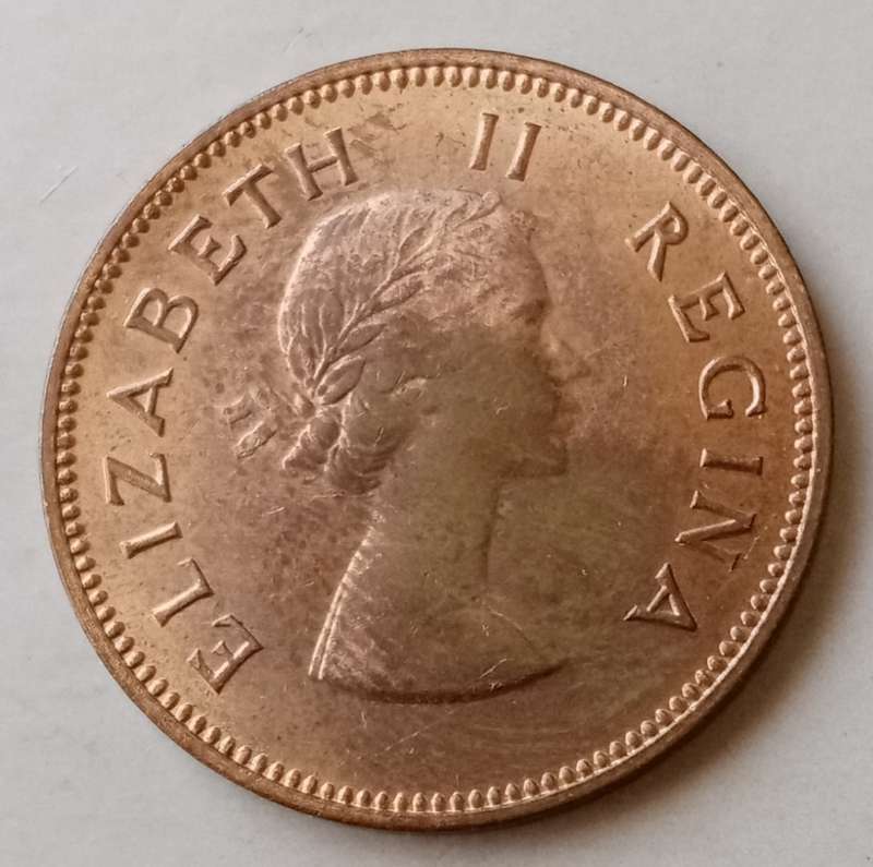 1960 Union uncirculated 1/2 Penny.