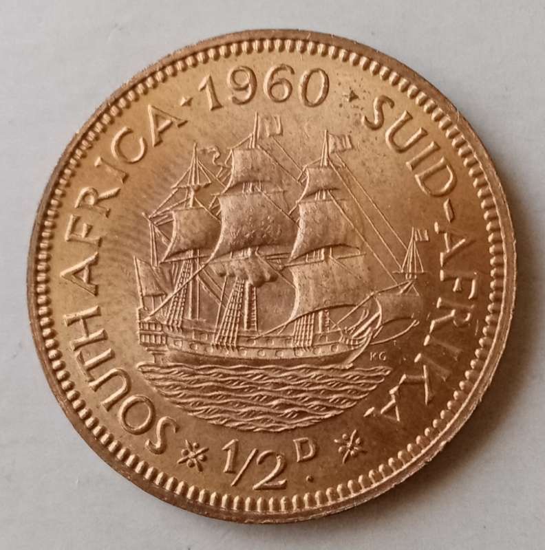 1960 Union uncirculated 1/2 Penny.