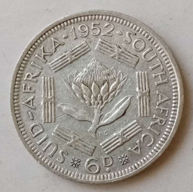 Nice 1952 union silver sixpence
