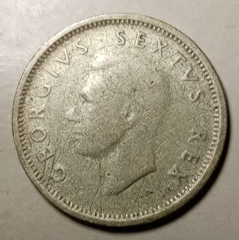 1952 Union silver sixpence.