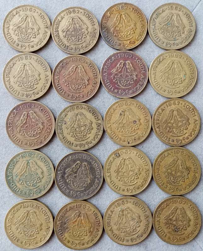 Lot of x20 republic 1/2c coins (1962)