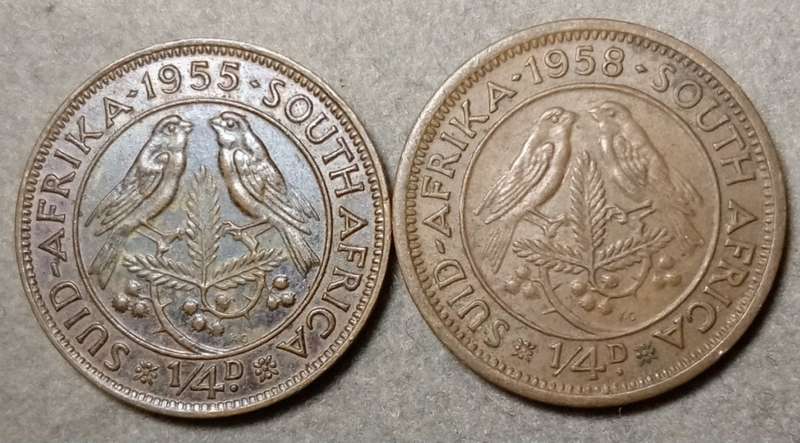 1955 and 1958 Union 1/4 penny set.