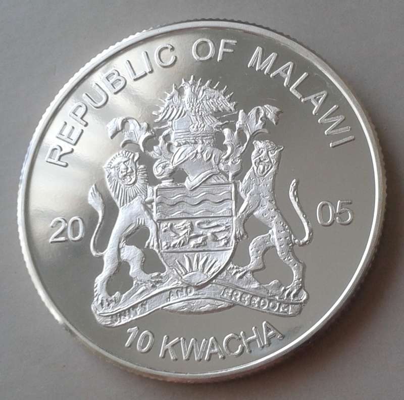Scarce 2005 Malawi Endangered Wildlife proof 10 Kwacha (Pygmy Chimp)