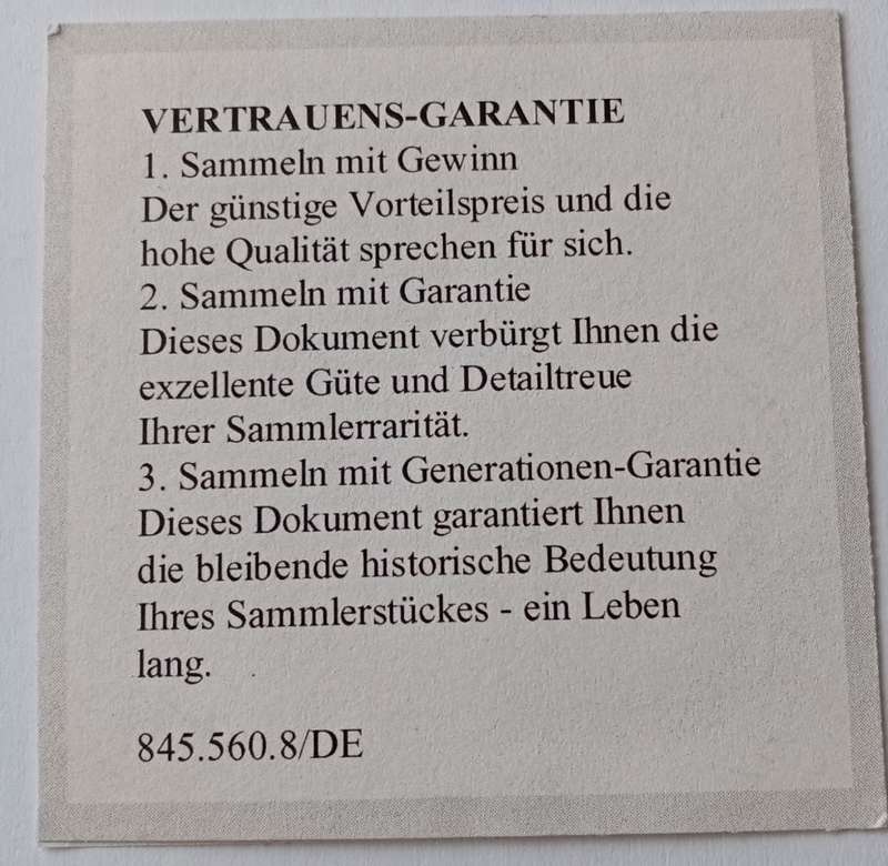 Large 70mm encapsulated German silver/gold plated proof medal incl.certificate (Beautiful)