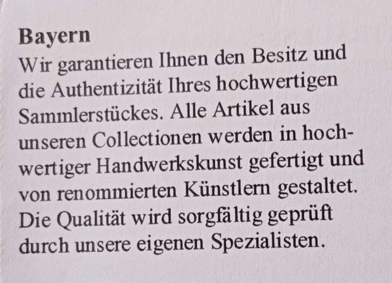Large 70mm encapsulated German silver/gold plated proof medal incl.certificate (Bavaria)